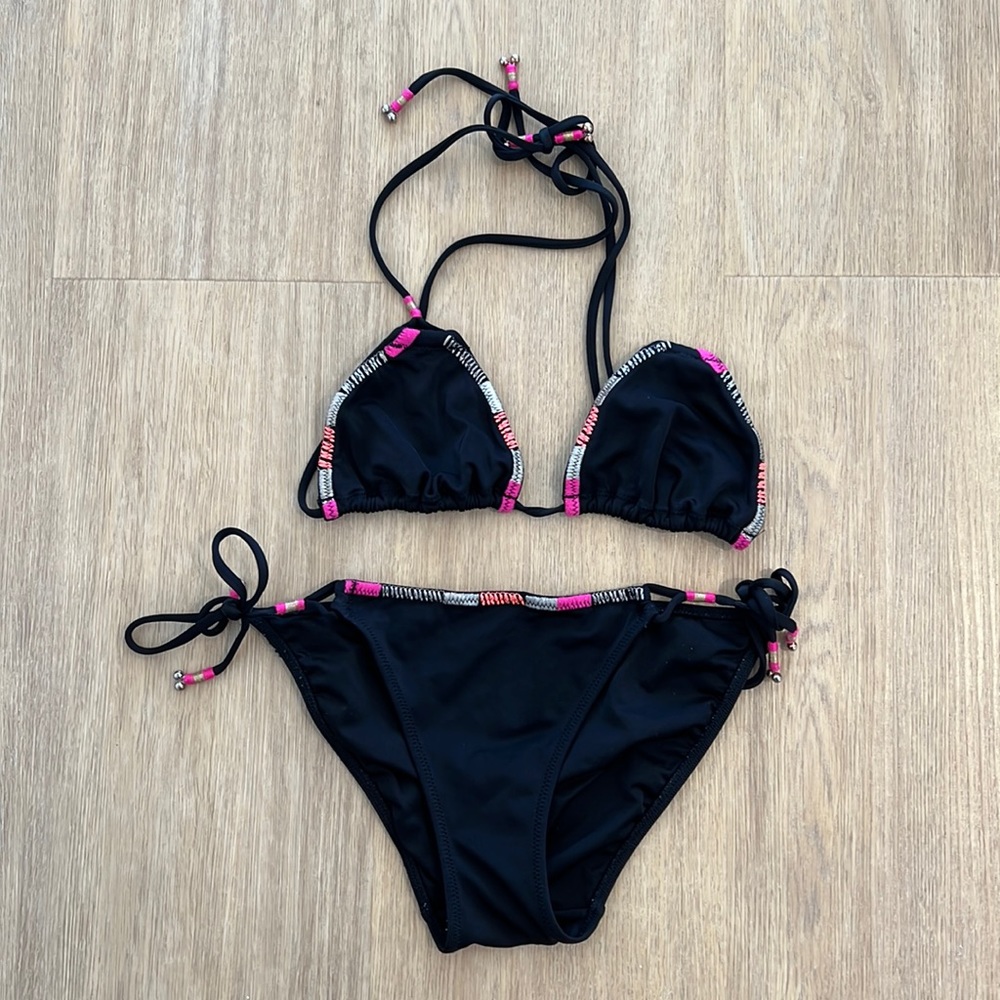 Victoria's Secret Swim Black "The Teeny Bikini" S